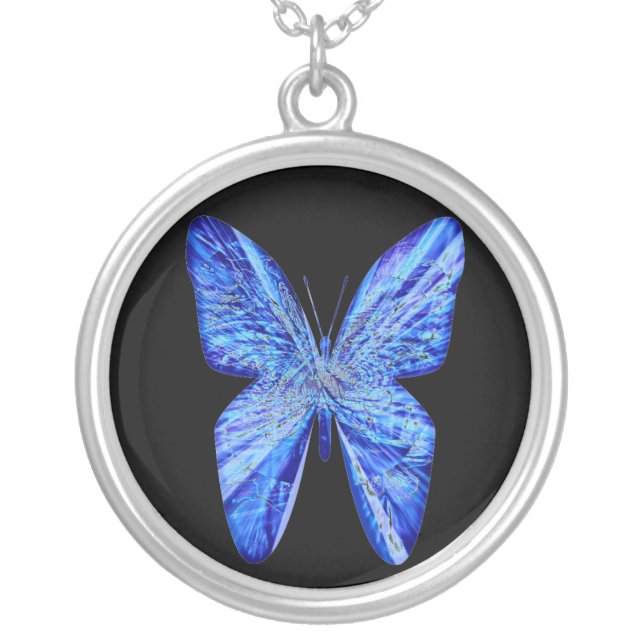 Butterfly Wings Silver Plated Necklace (Front)