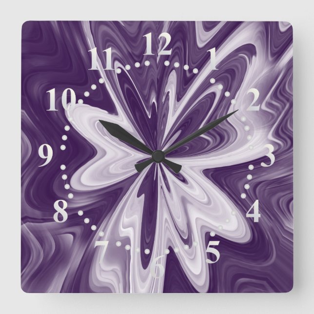 butterfly wings square wall clock (Front)