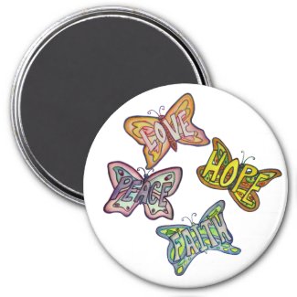 Butterfly Wings Word Art Gift Fridge Magnets
