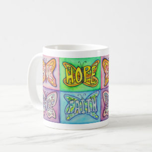 Butterfly Wings Word Art Inspirational Coffee Mugs