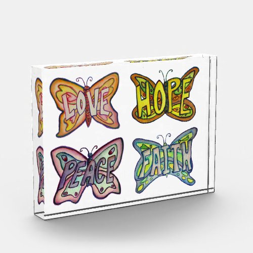 Butterfly Wings Word Art Paperweight Award
