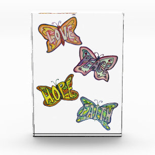Butterfly Wings Word Art Paperweight Award