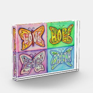 Butterfly Wings Word Art Paperweight Awards