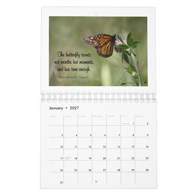 Butterfly Wisdom 2015 Calendar (Jan 2027)