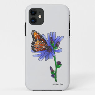 Butterfly with Blue Flower iPhone 11 Case