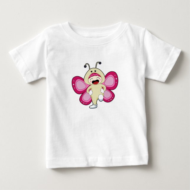 Butterfly with Costume Baby T-Shirt (Front)