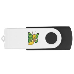 Butterfly with Cup of Coffee Flash Drive