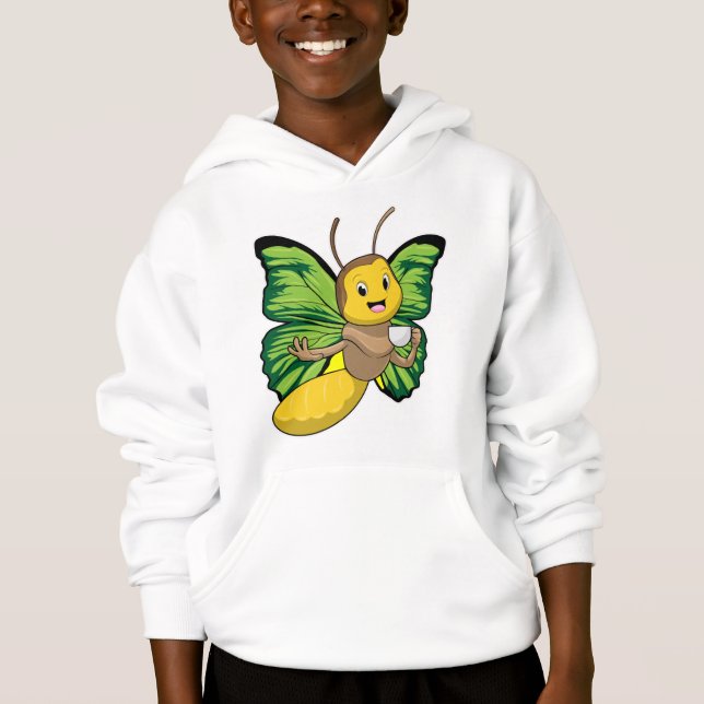 Butterfly with Cup of Coffee Hoodie (Front)