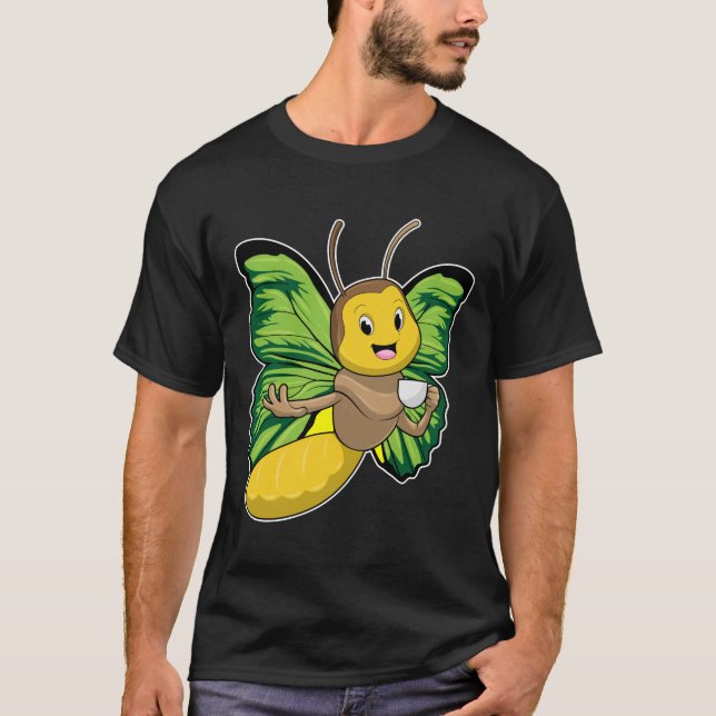 Butterfly with Cup of Coffee T-Shirt (Front)