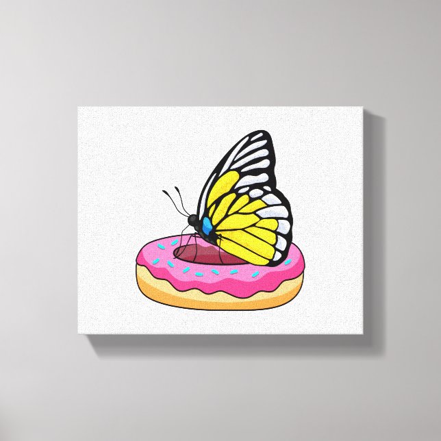 Butterfly with Donut Canvas Print (Front)