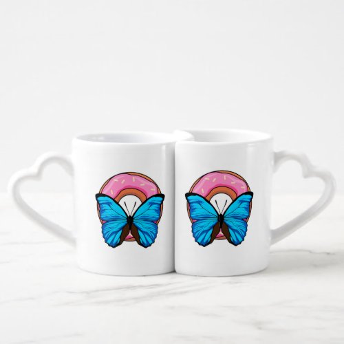 Butterfly with Donut Coffee Mug Set