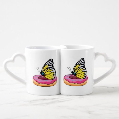 Butterfly with Donut Coffee Mug Set