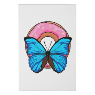 Butterfly with Donut Faux Canvas Print