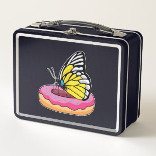 Butterfly with Donut Metal Lunch Box