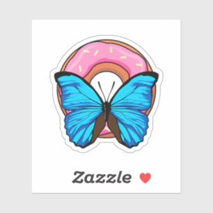 Butterfly with Donut Sticker