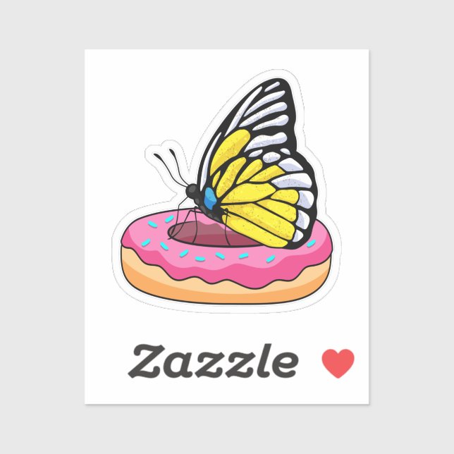 Butterfly with Donut Sticker (Sheet)