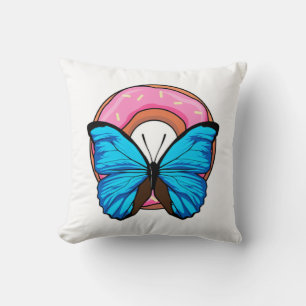 Butterfly with Donut Throw Pillow