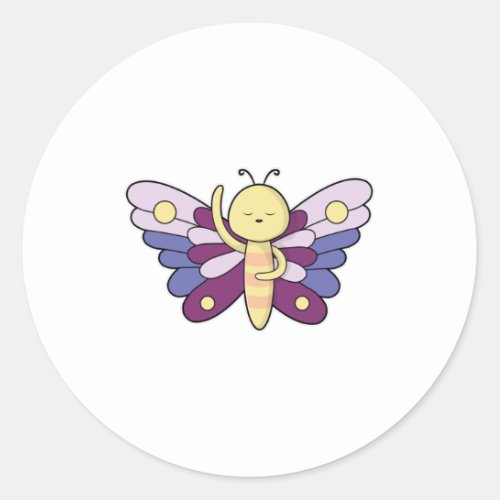 Butterfly with Dots Classic Round Sticker