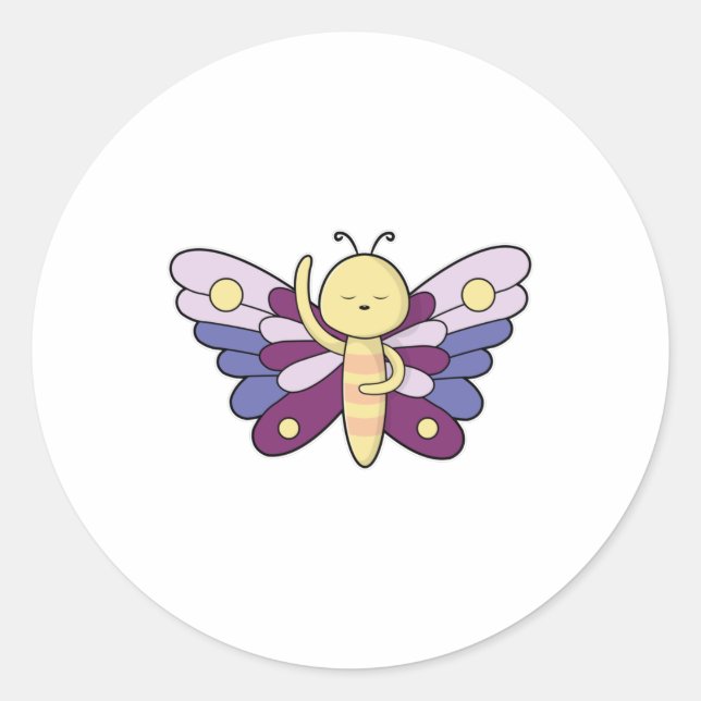 Butterfly with Dots Classic Round Sticker (Front)