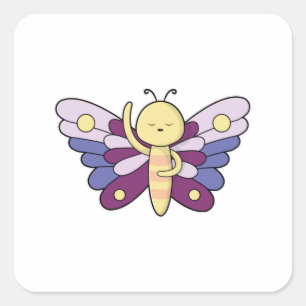 Butterfly with Dots Square Sticker