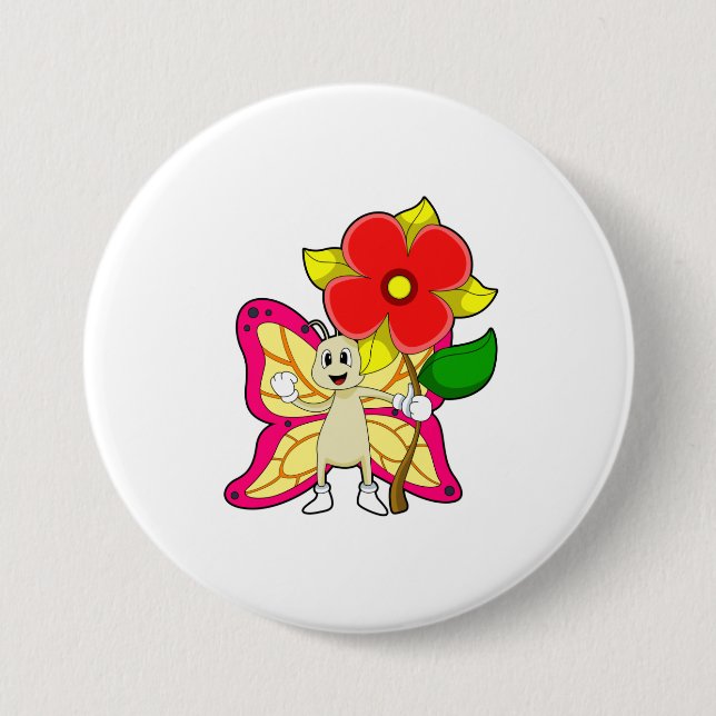 Butterfly with Flower Button (Front)