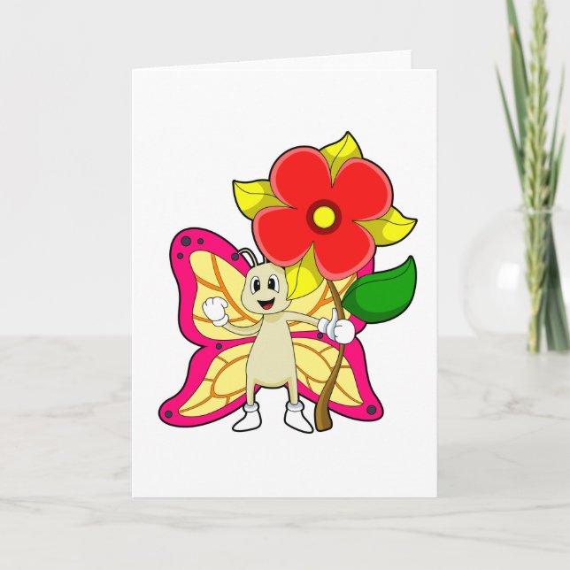 Butterfly with Flower Card (Front)
