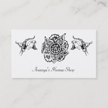 Butterfly With Flower(henna) Business Card by HennaHarmony at Zazzle