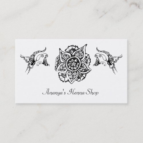 Butterfly with FlowerHenna Business Card