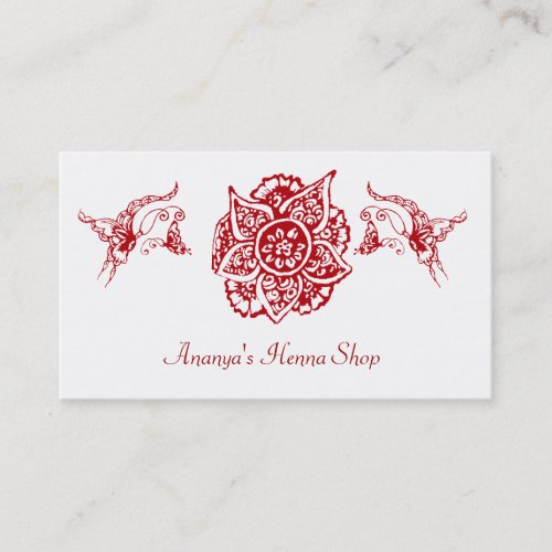 Butterfly with FlowerHennaRed Business Card