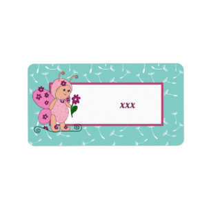 butterfly with flower label