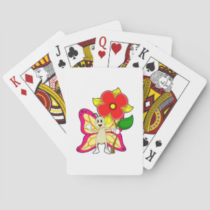 Butterfly with Flower Poker Cards