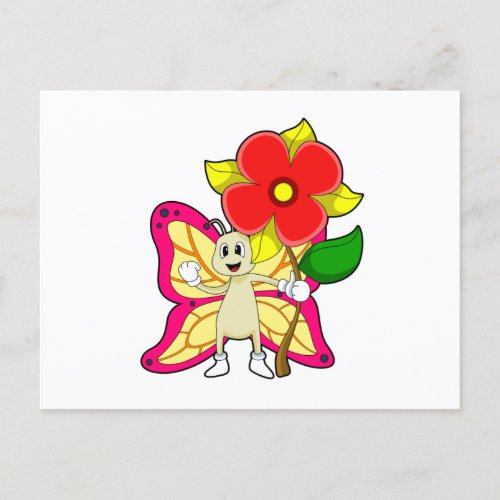 Butterfly with Flower Postcard