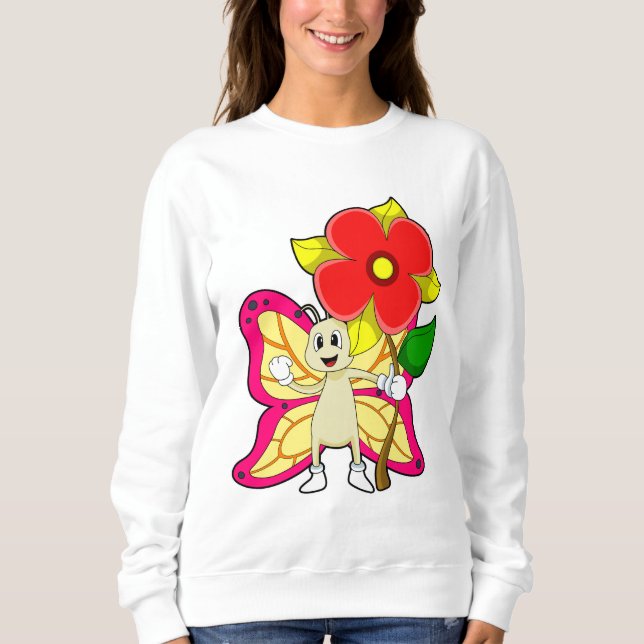 Butterfly with Flower Sweatshirt (Front)
