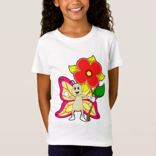 Butterfly with Flower T_Shirt
