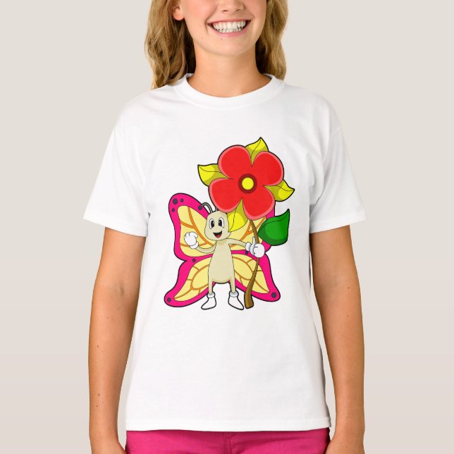 Butterfly with Flower T-Shirt (Front)