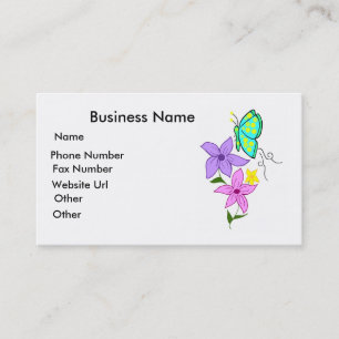 butterfly with flowers Business card