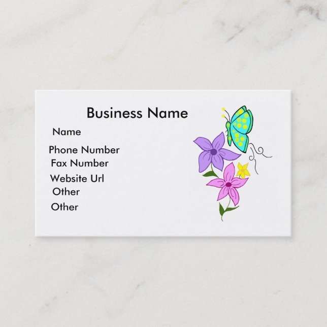 butterfly with flowers  Business card (Front)