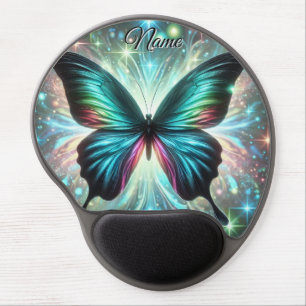 Butterfly with Galactic Glow and Sparkling Stars Gel Mouse Pad