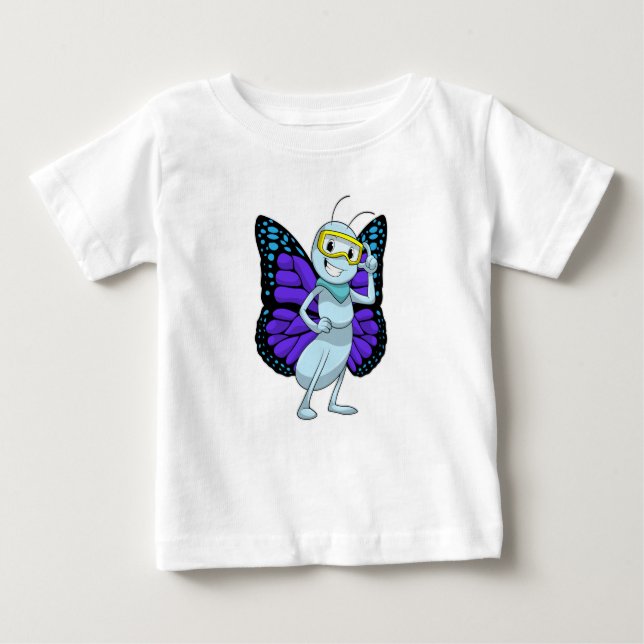 Butterfly with Goggles Baby T-Shirt (Front)