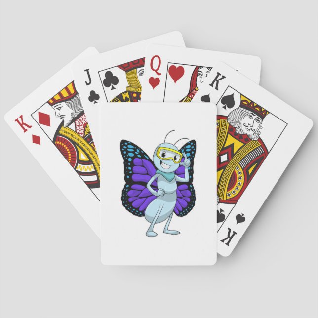 Butterfly with Goggles Poker Cards (Back)