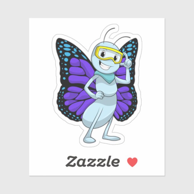 Butterfly with Goggles Sticker (Sheet)