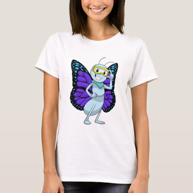 Butterfly with Goggles T-Shirt (Front)