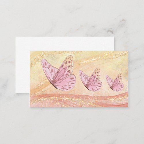 Butterfly with Golden Glitter Business Card