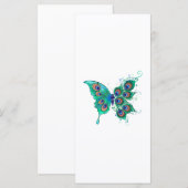 Butterfly with Green Peacock Feathers (Front/Back)