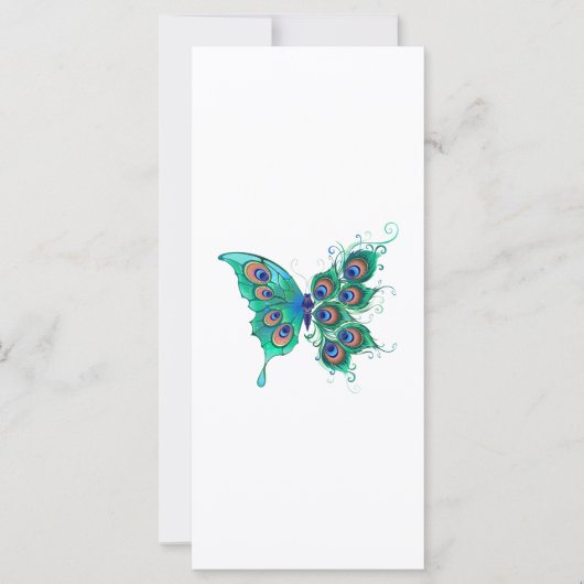 Butterfly with Green Peacock Feathers (Front)