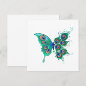 Butterfly with Green Peacock Feathers (Front/Back)