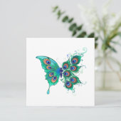 Butterfly with Green Peacock Feathers (Standing Front)