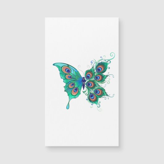 Butterfly with Green Peacock Feathers (Front)