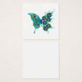 Butterfly with Green Peacock Feathers (Front & Back)