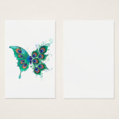 Butterfly with Green Peacock Feathers (Front & Back)
